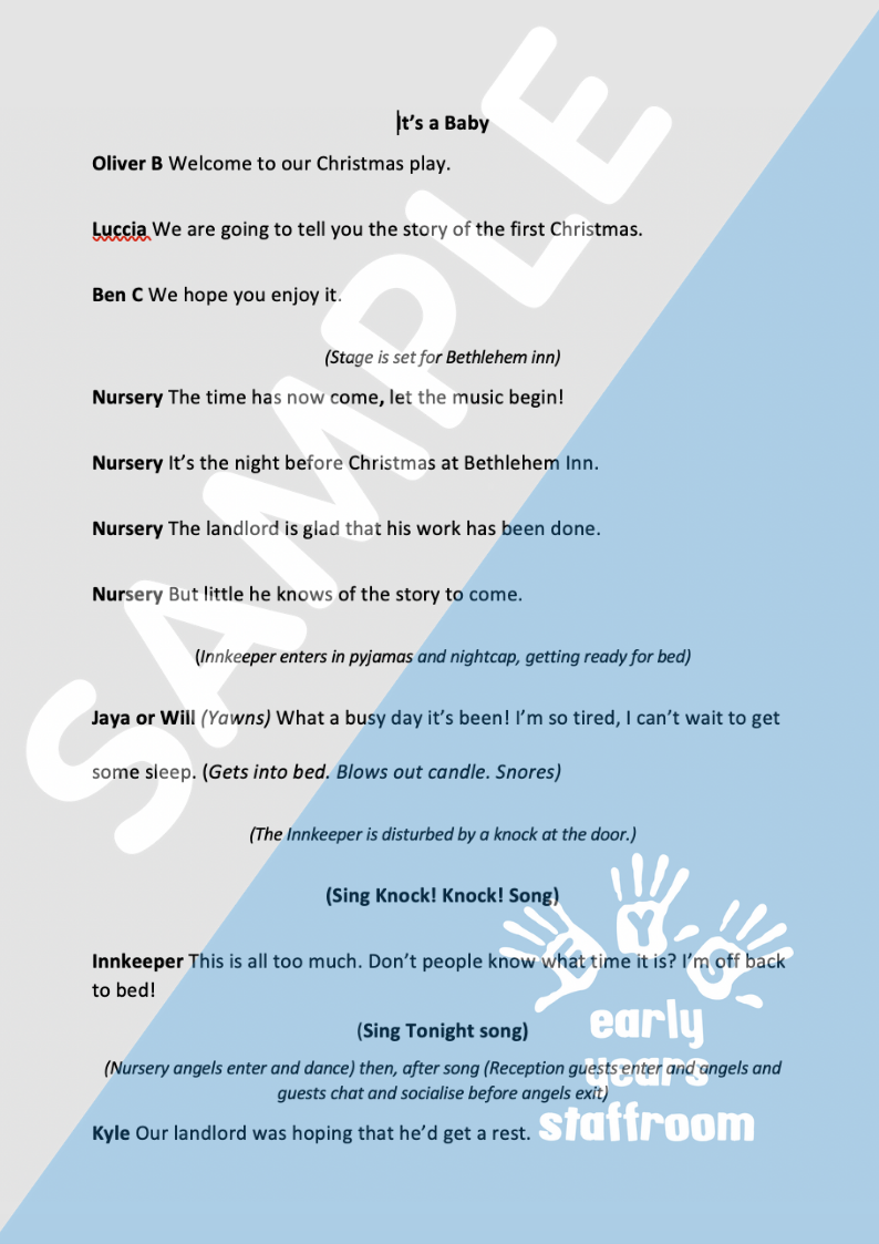 It S A Baby Christmas Play Script Editable Early Years Staffroom