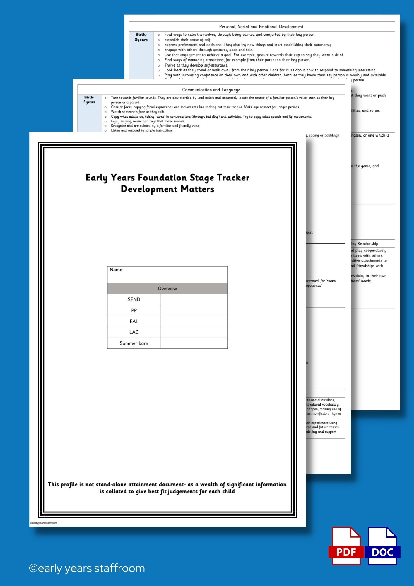 EYFS Tracker New EYFS 7 Areas Of Learning Reception