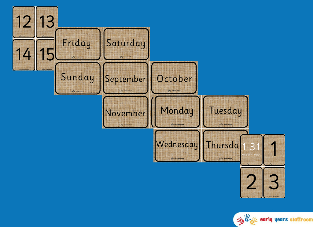 Hessian Birthday Display Calendar Line