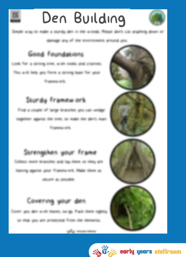 Den Building Tips for Forest School