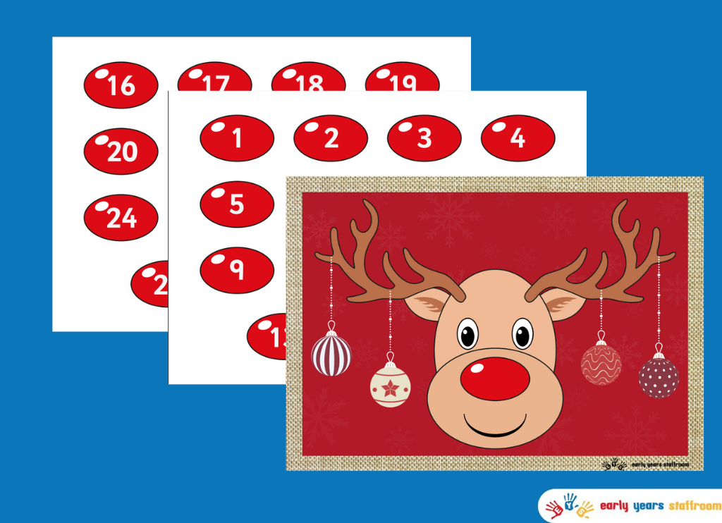 Pin the Nose on Rudolph the Red Nose Reindeer 1-30