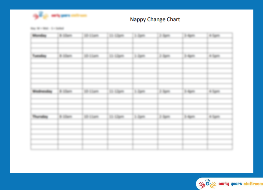 Nappy Changing Chart - Early Years Staffroom