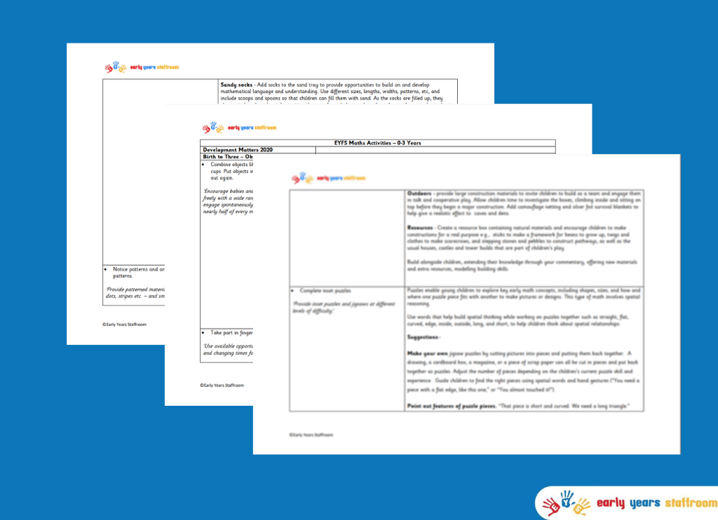 Guided Maths Planning Birth to 3 Years - New EYFS