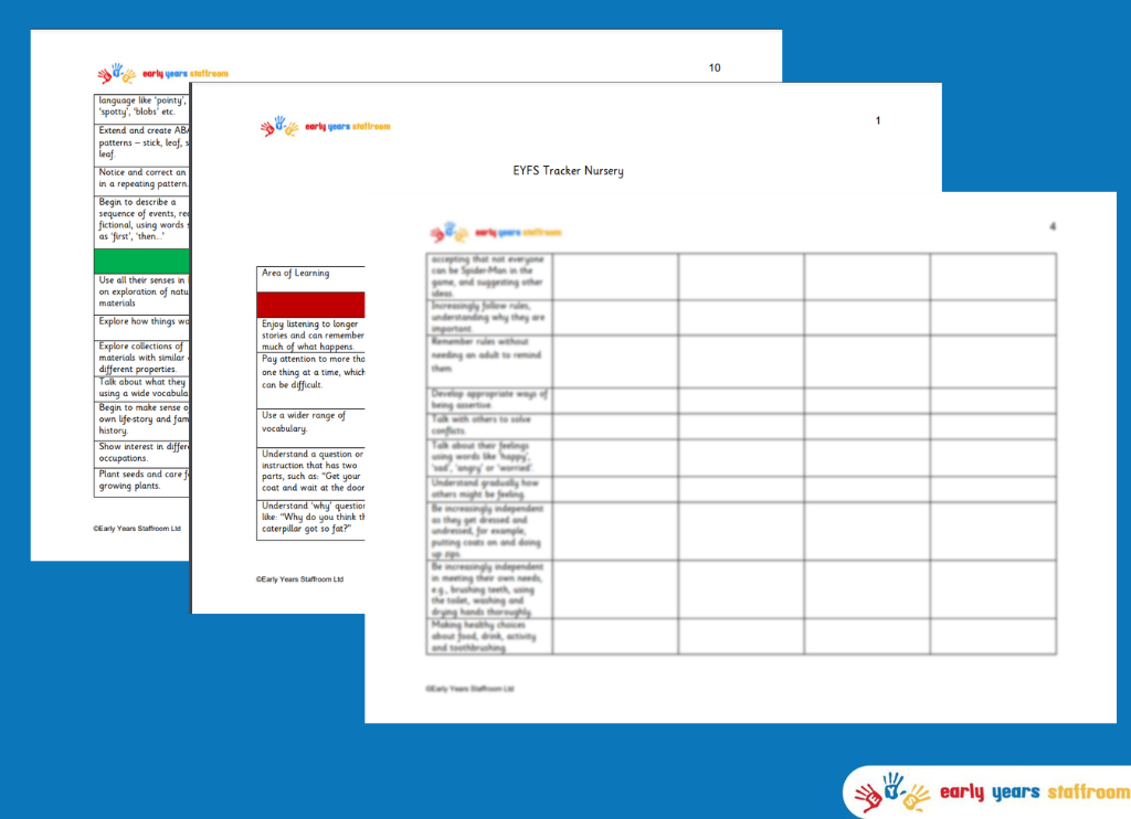 On Track Checkpoint - Nursery Tracking Document - New EYFS Tracker