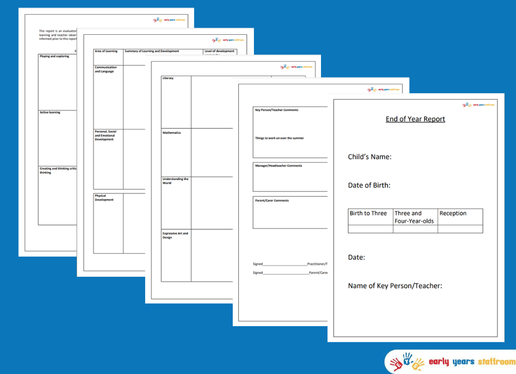 Early Years End of Year Report Document New EYFS