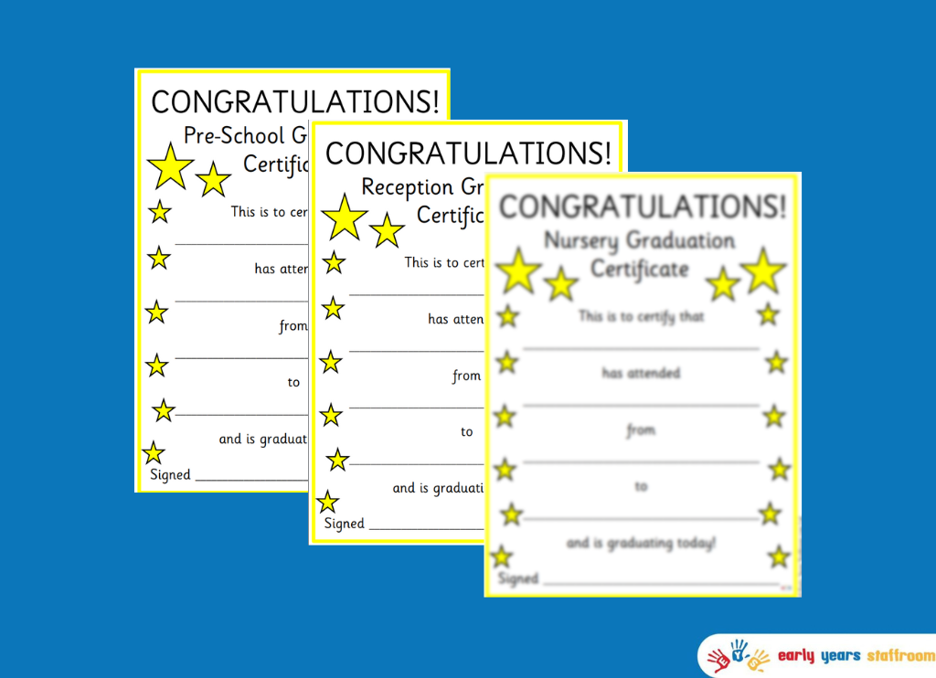 Graduation Certificate Pre-School, Nursery and Reception