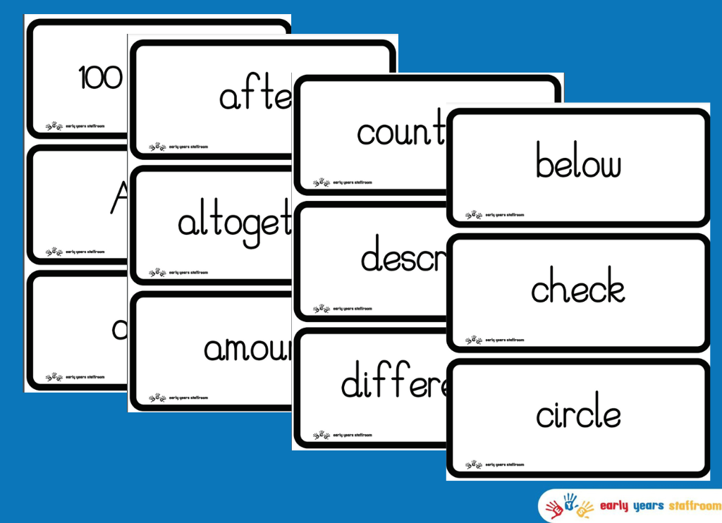 Maths Word Cards Supporting White Rose Find My Pattern (White Background)