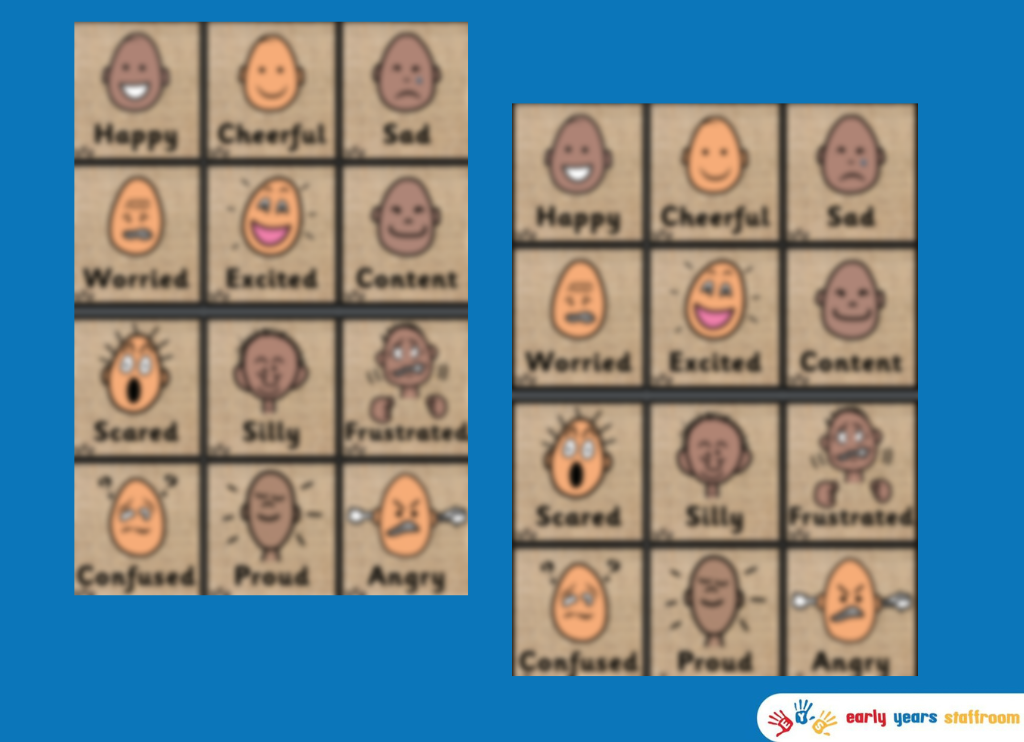 Emotion Face Cards (Hessian Background)