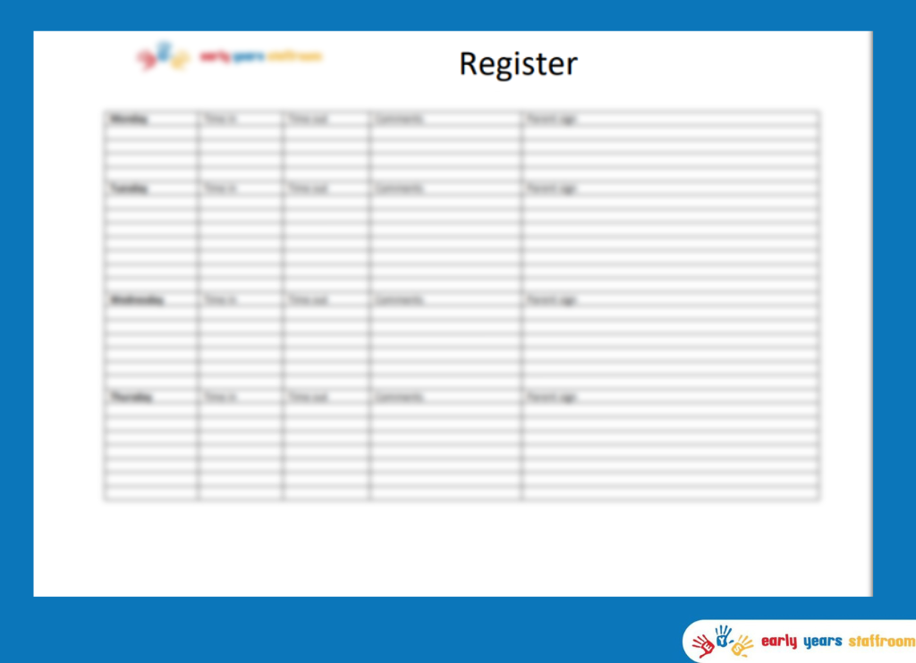 Early Years Children Register