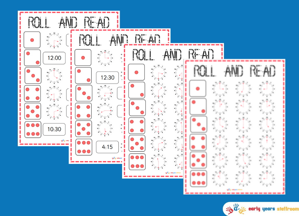 Roll and Read Maths Time Game