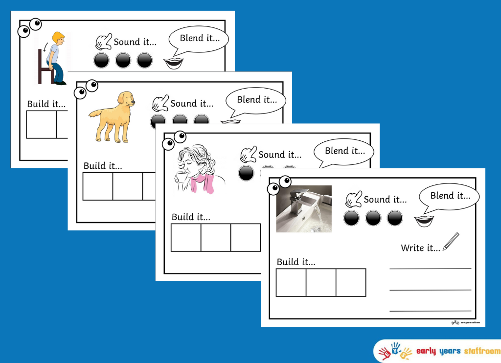 Phonics Phase Two CVC Read Write Boards