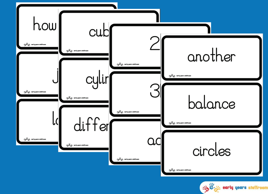 Maths Word Bank Cards Supporting White Rose - Building 9 & 10 (White Background)