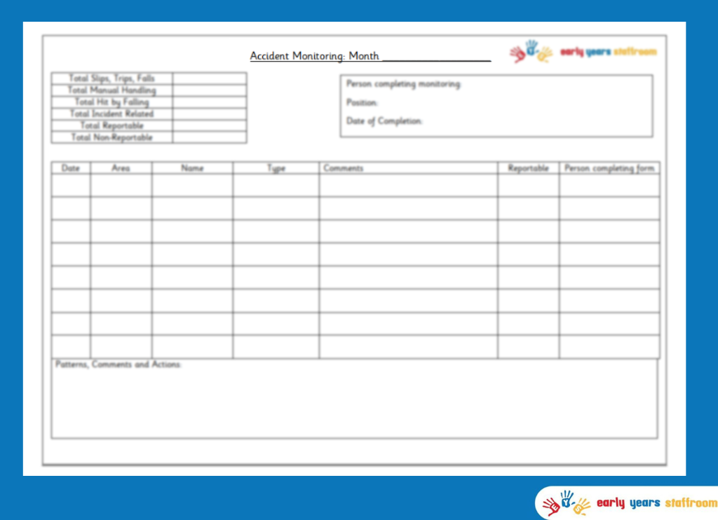 Accident Monitoring Form