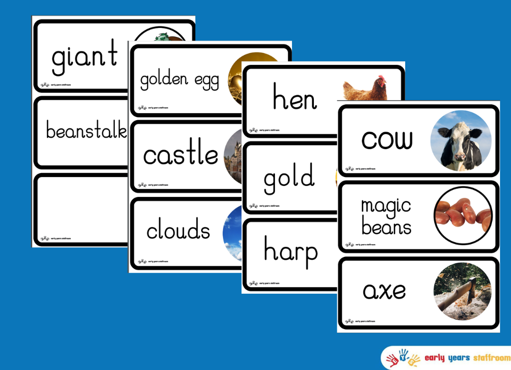 Jack and the Beanstalk Word Cards (White Background)