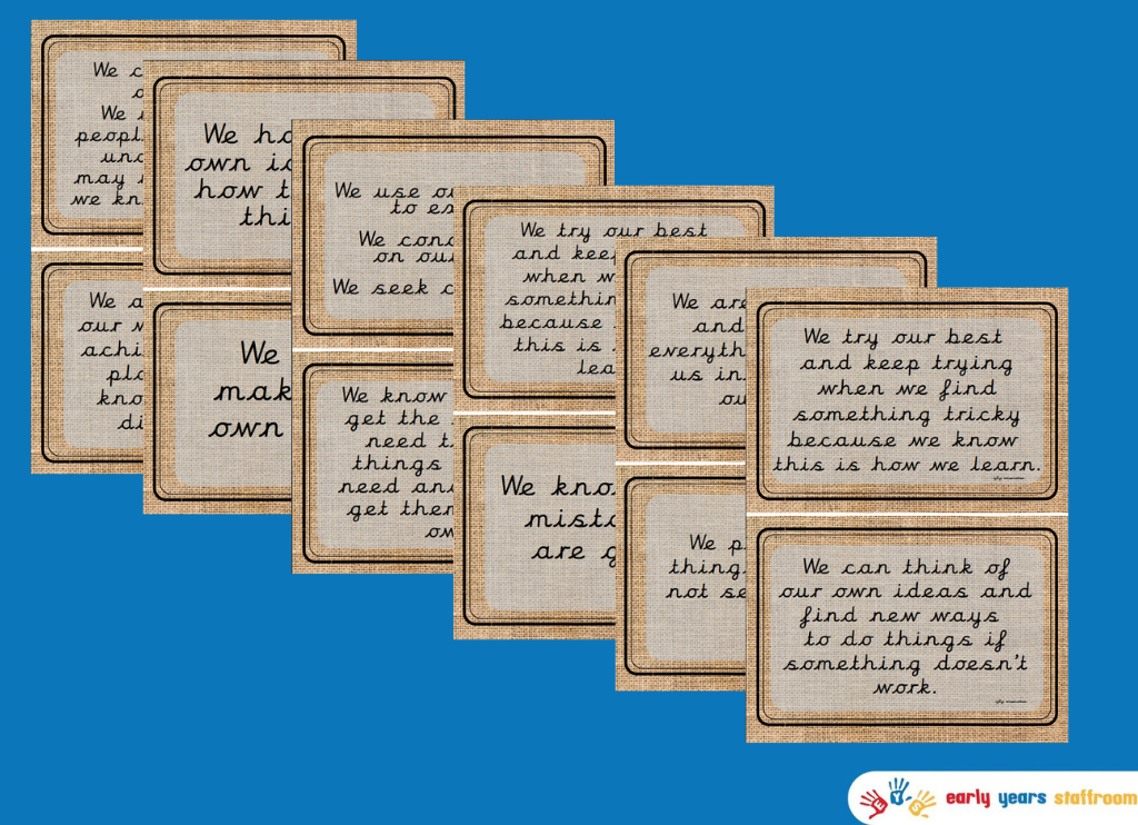 Characteristics of Effective Learning - Statements for Display (Cursive Font)
