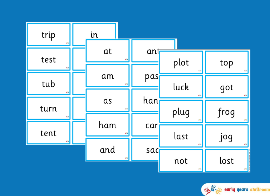 Word Flashcards Stage 1-3 (Standard Font)