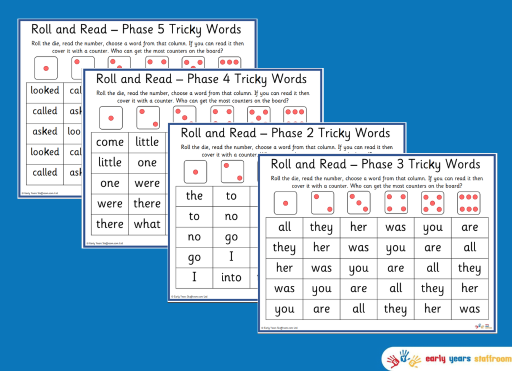 Roll and Read Tricky Words Phase 2-5 (Straight K)