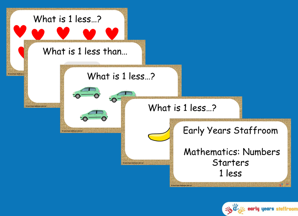 Maths Numbers Starters - 1 Less PowerPoint Presentation