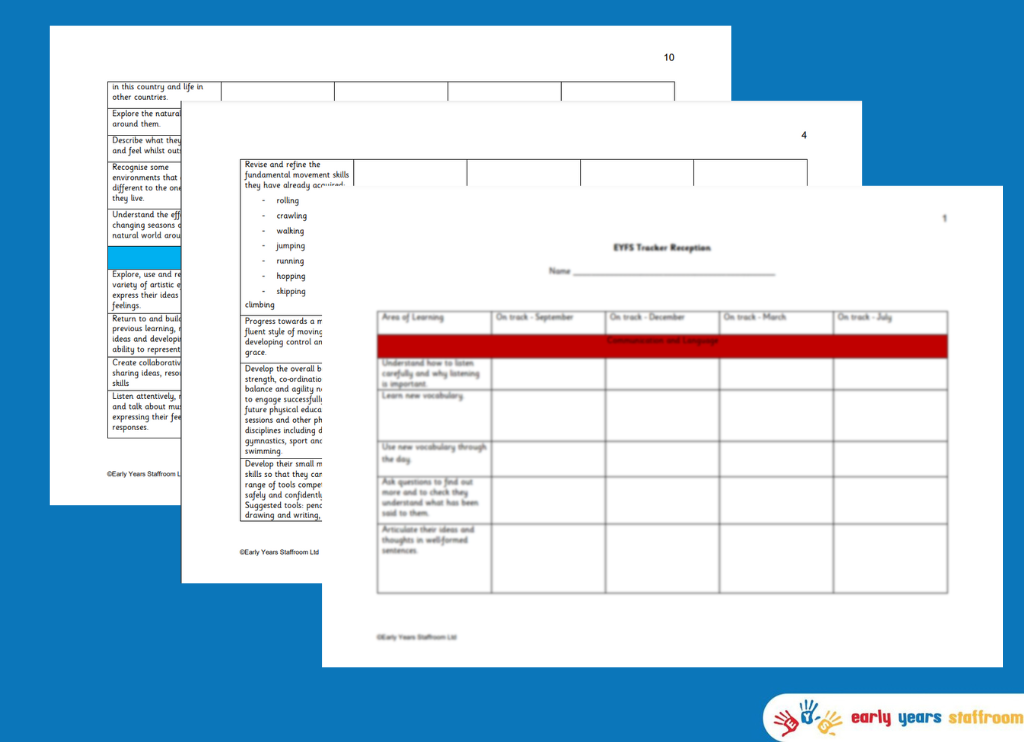 On Track Checkpoints - Reception Tracking Document - New EYFS Tracker
