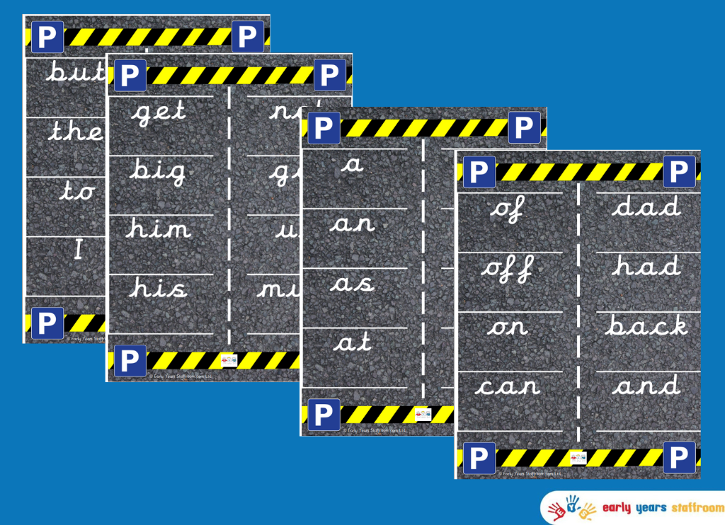 Phonics High Frequency Car Mat - Cursive Font