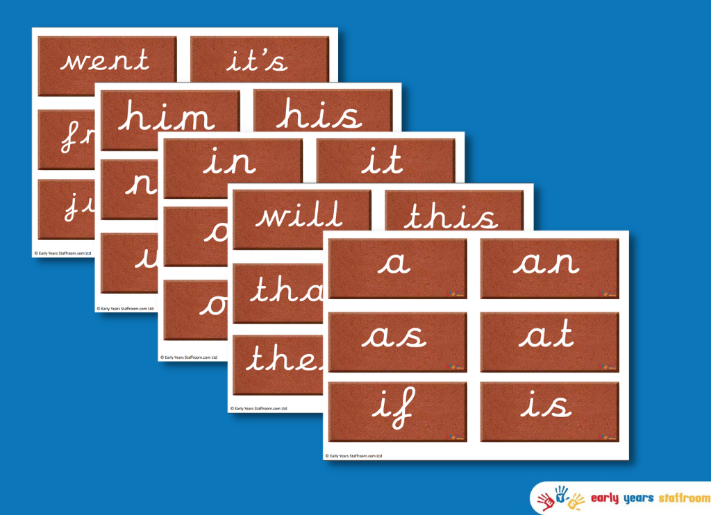 High Frequency Word Bricks ( Cursive Font)