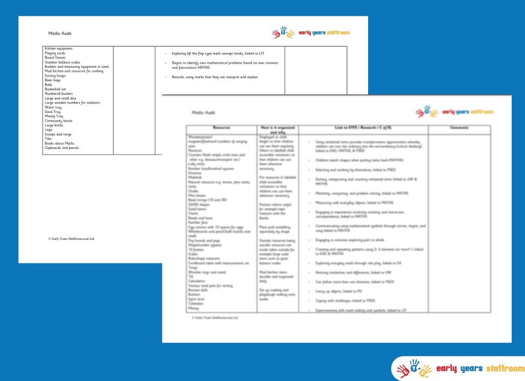 Maths Audit - New EYFS