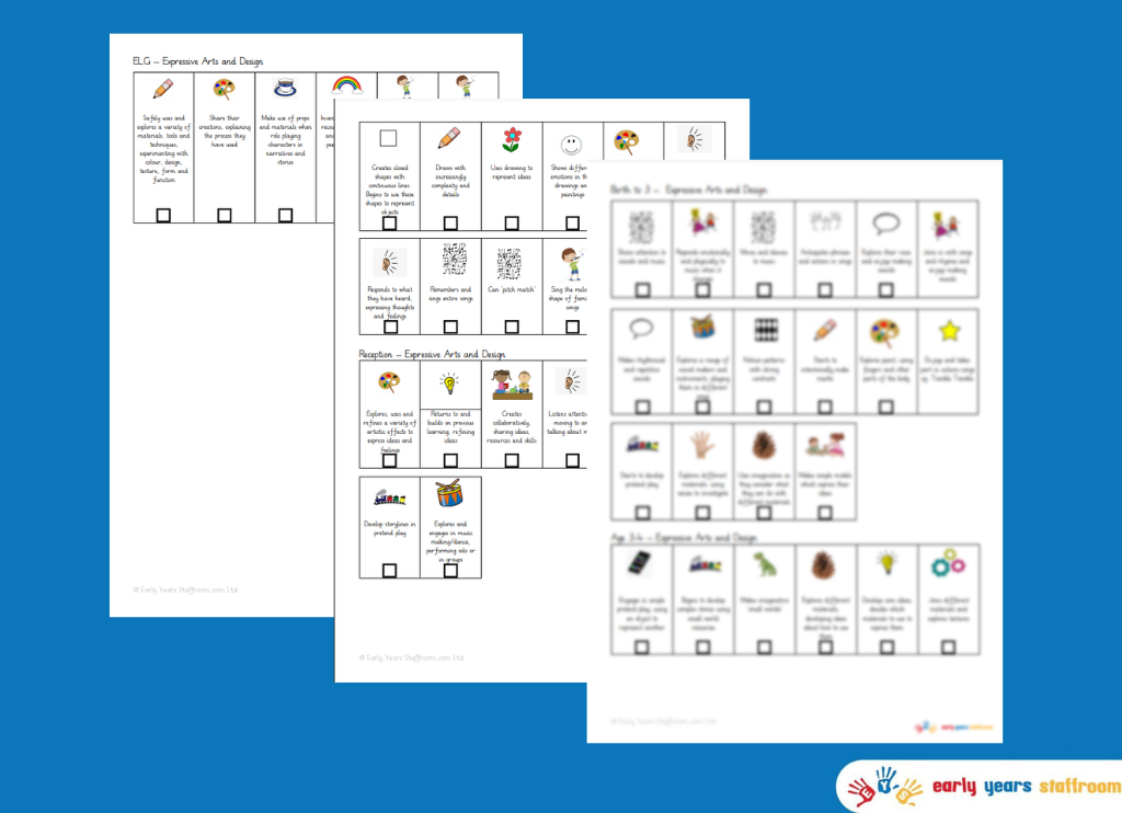 Target Strips - Expressive, Art and Design - New Development Matters EYFS 2021