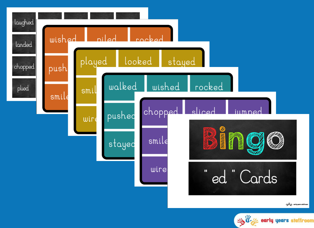 Phonics Phase 6 Bingo Cards suffix ( ED ) words