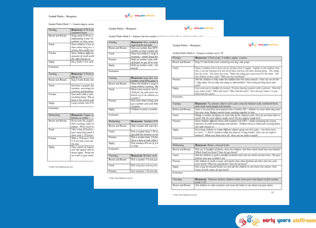 Guided Maths for the Reception Year - A Whole Years Maths Planning