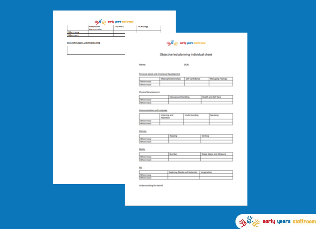 Objective Led Planning Individual Sheet