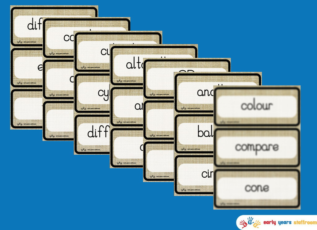 Maths Word Bank Cards Supporting White Rose - Building 9 & 10 (Hessian Background)