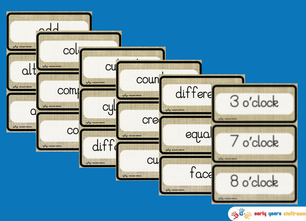 Maths Word Bank Cards Supporting White Rose Growing 6,7,8 (Hessian Background)