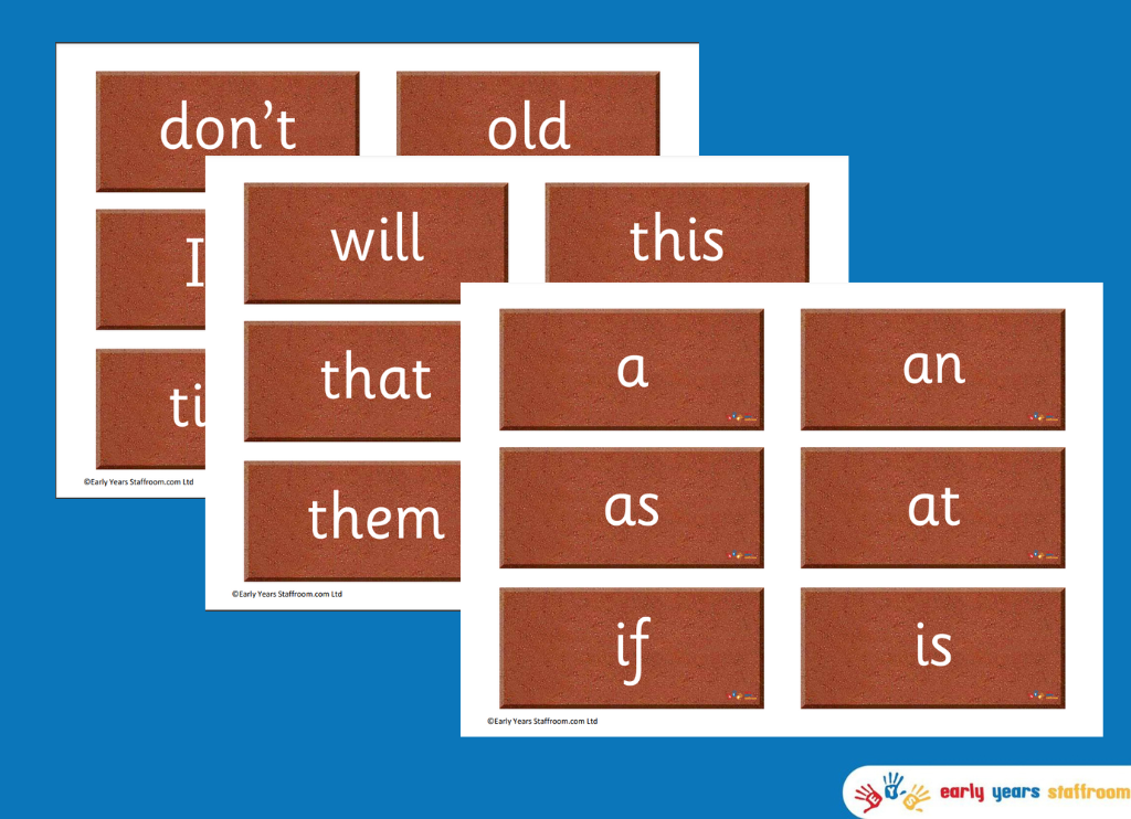 High Frequency Word Bricks (Sassoon Font)