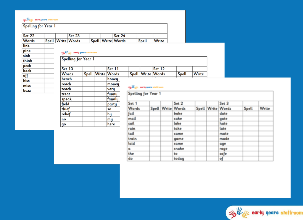 Spellings for Year 1