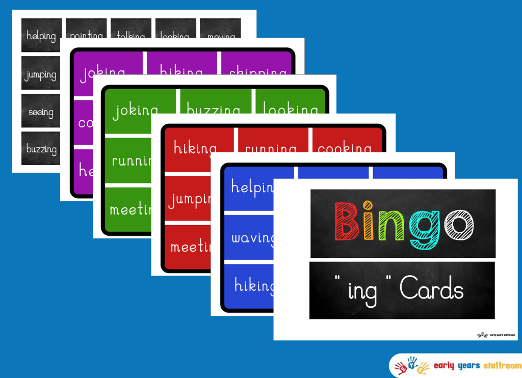 Phonics Phase 6 Bingo Cards suffix ( ING ) words