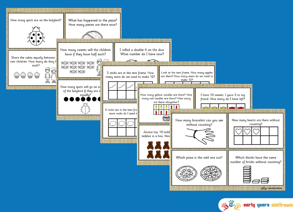 Hessian Maths 60 Challenge Cards Hand Drawn Images