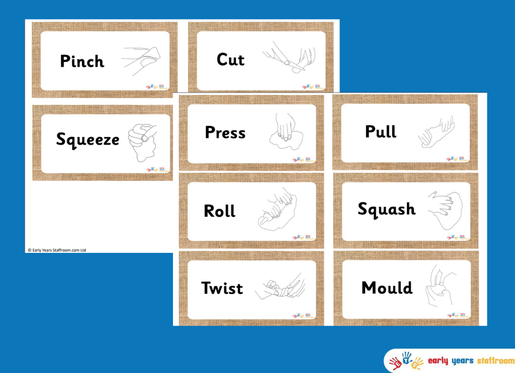 Dough Area Action Word Cards