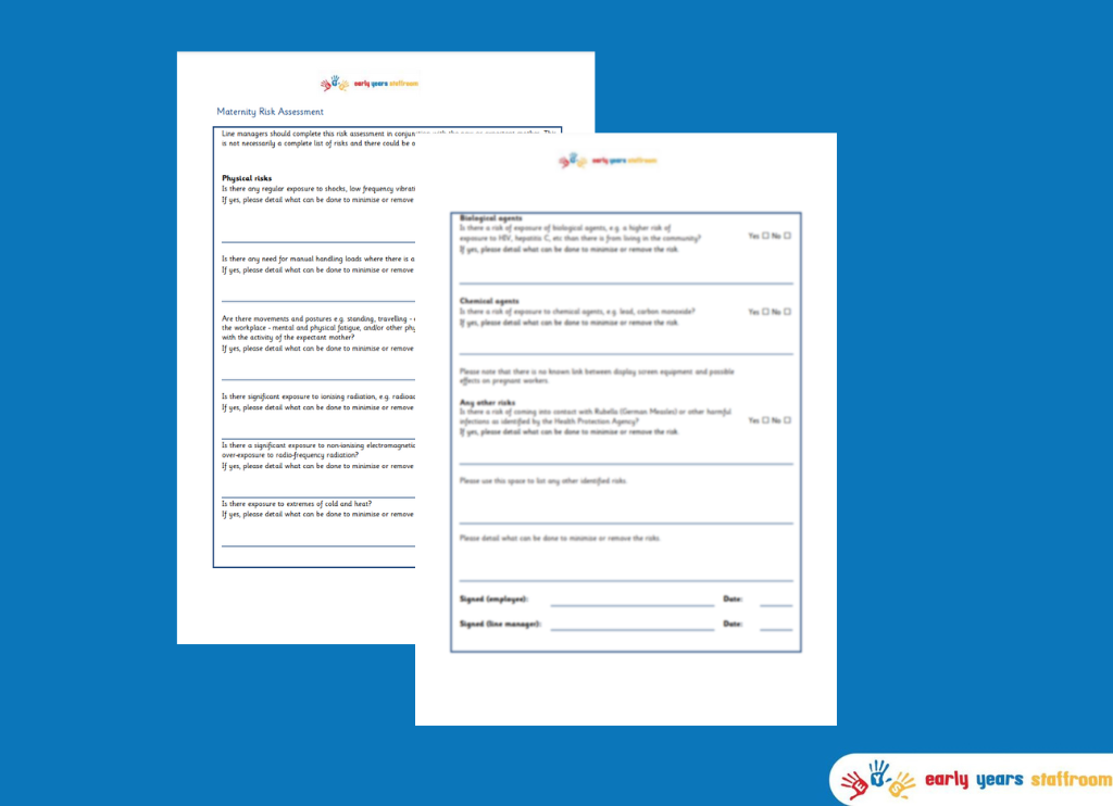 Maternity Risk Assessment Form Early Years Staffroom nursery-risk-assessment-template-seven-nursery-risk-assessment-template