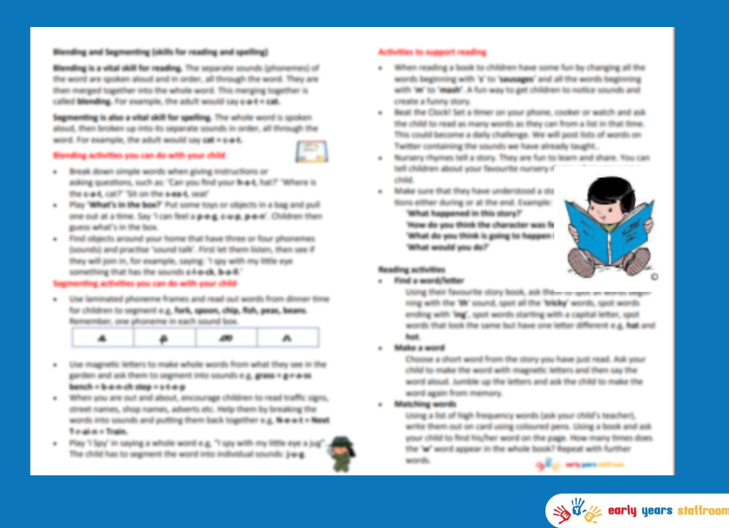 Phonics and Reading Handout for Parents and Carers