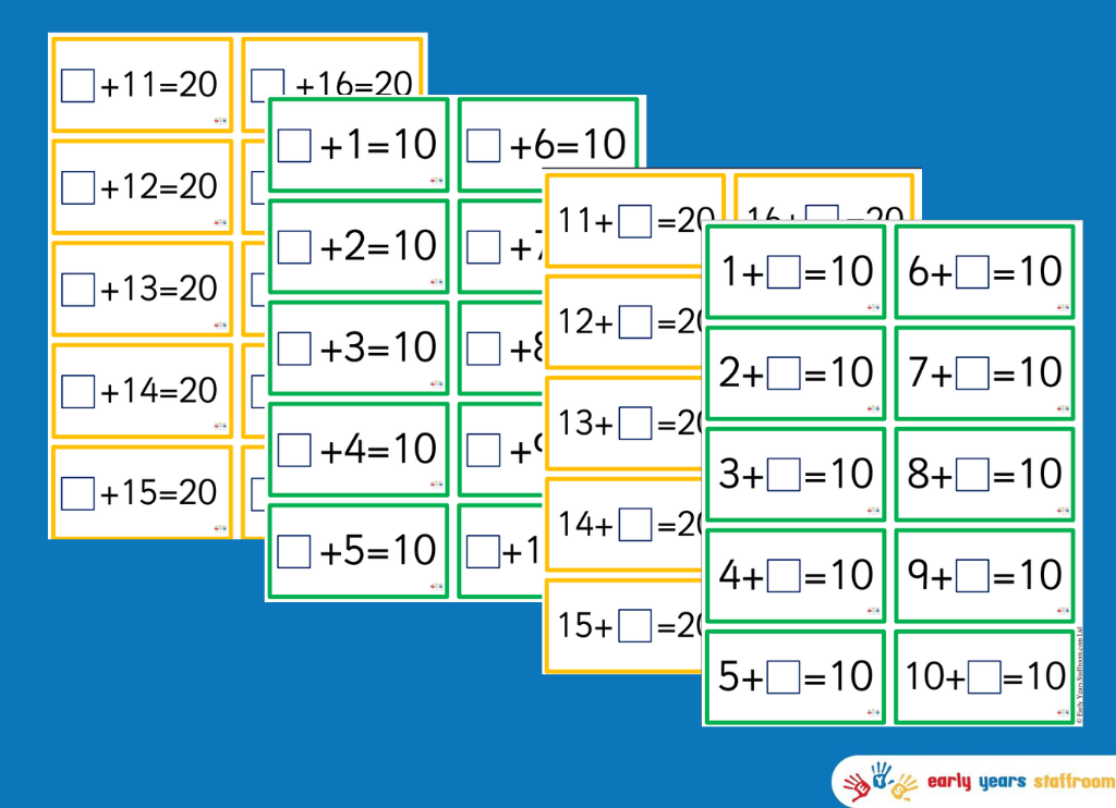 Number Bond Missing Sentence Cards