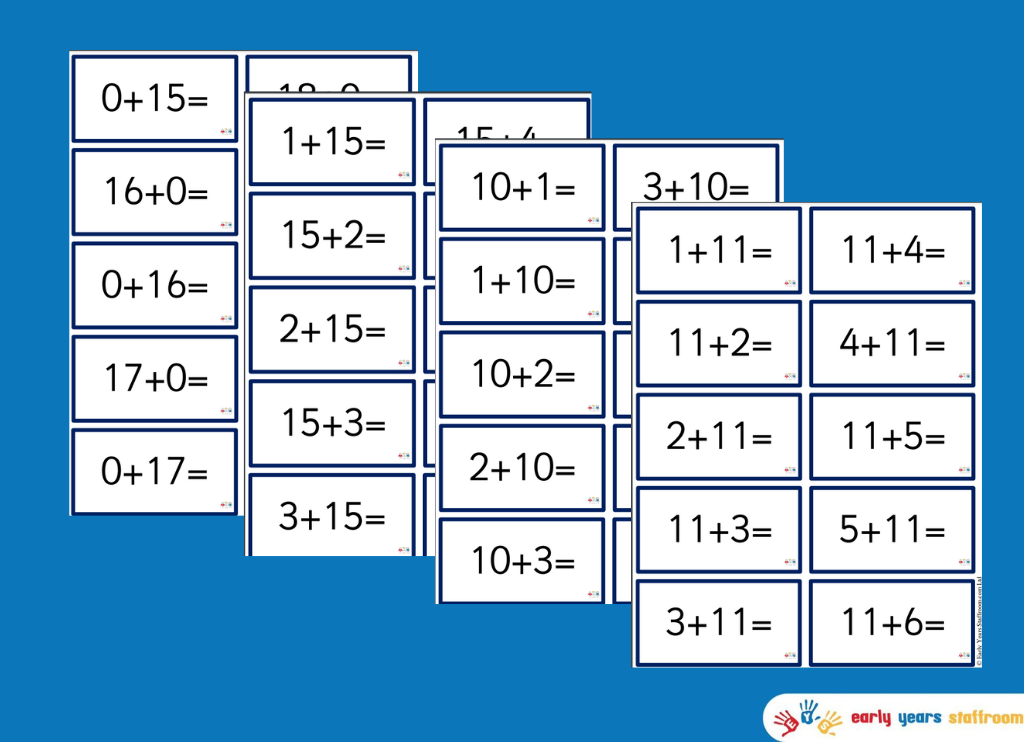 Addition Flashcards up to 20