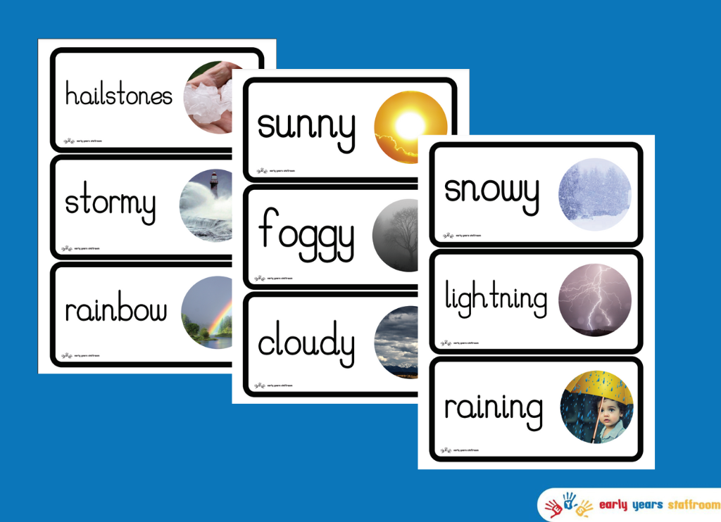 Weather Themed Word Cards (White Background)