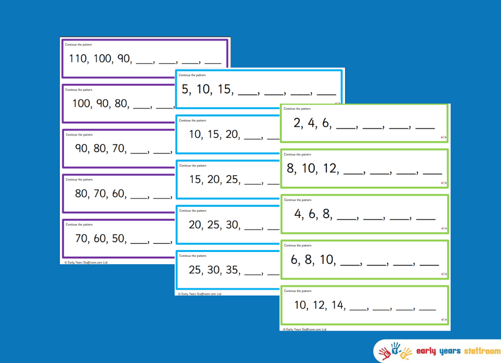 Continue the pattern 2s, 5s and 10s