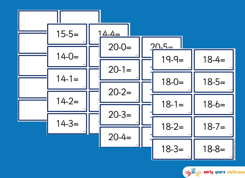 Subtraction Flashcards to 20