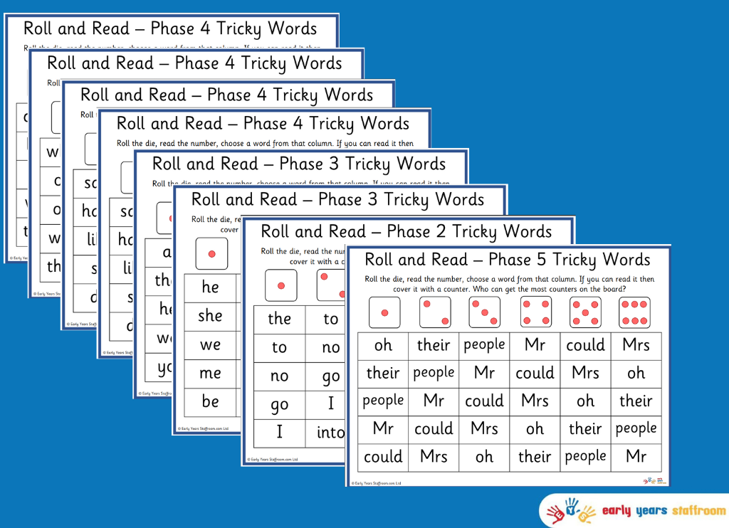 Roll and Read Tricky Words Phase 2-5