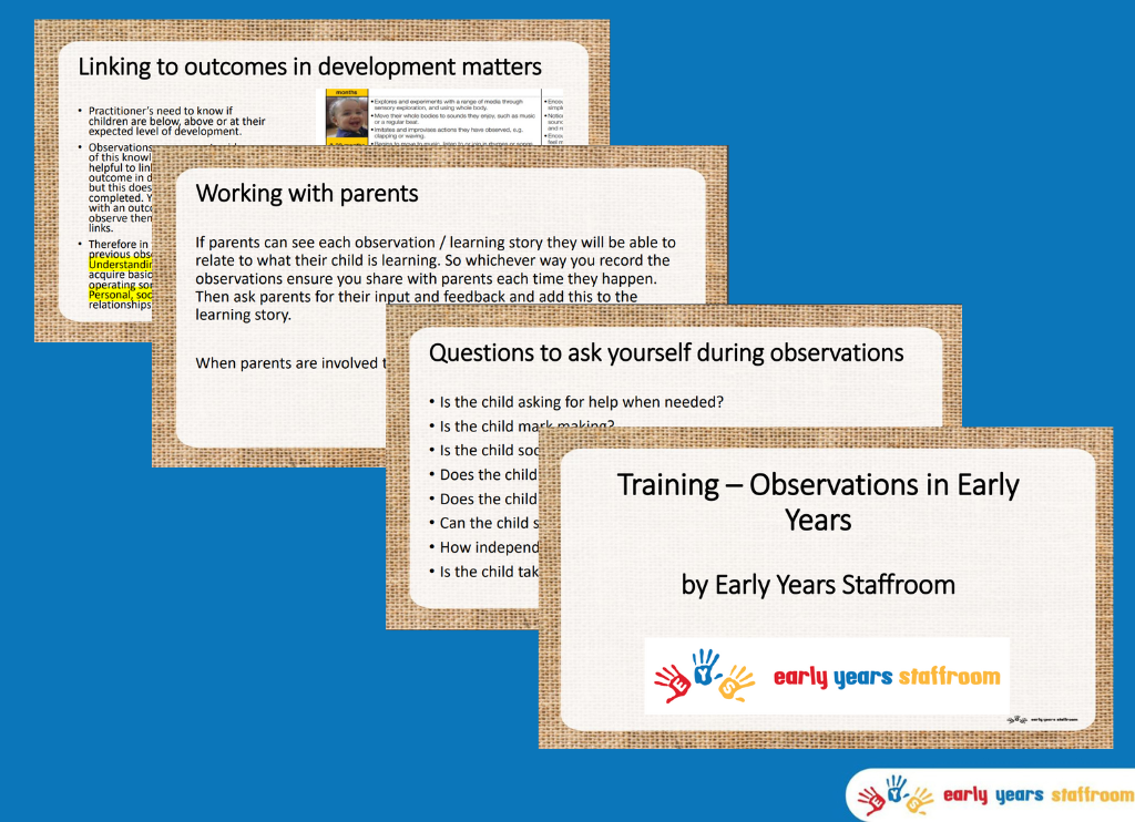 Staff Training PowerPoint Editable - Observations/Learning Stories In Early Years