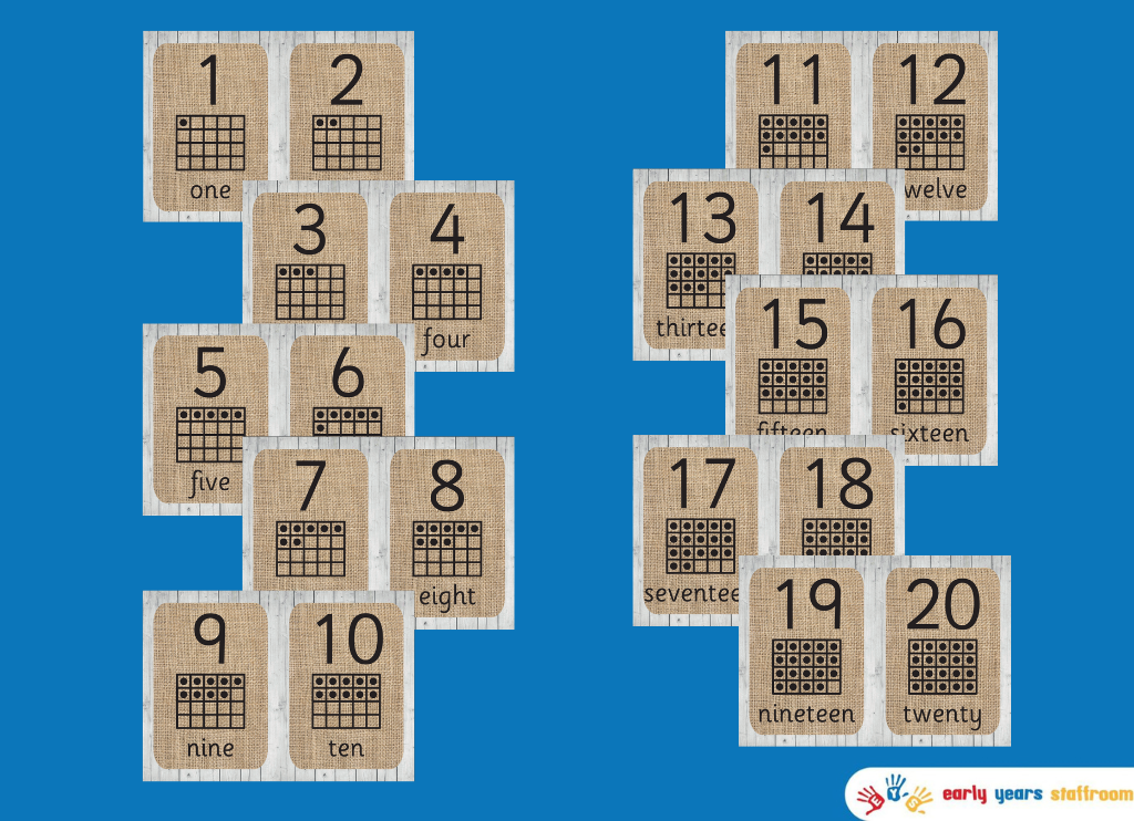 Hessian Numbers 1-20 with Numicon and Number Names