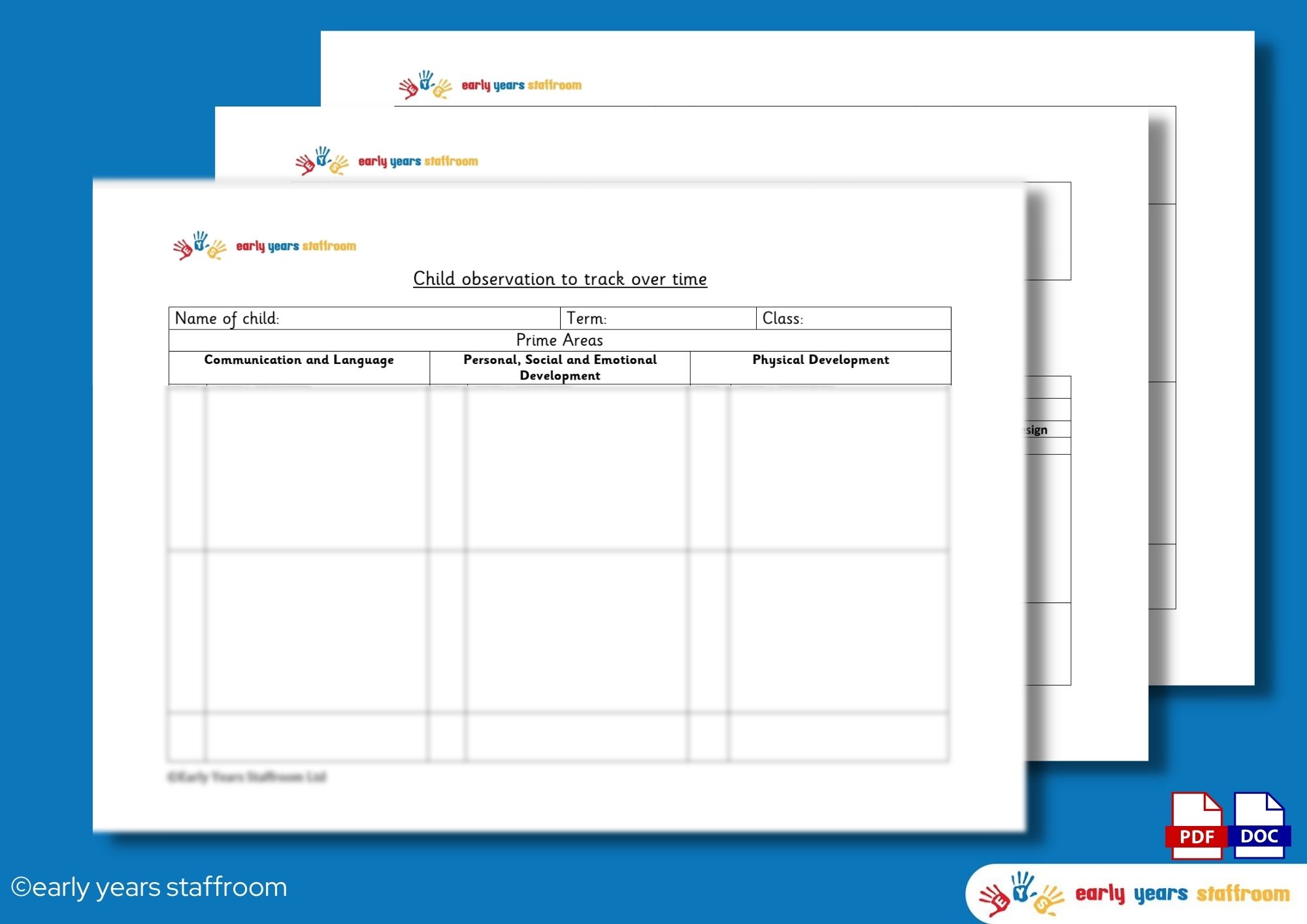 Child Observation Template To Track Over Time - Early Years Staffroom