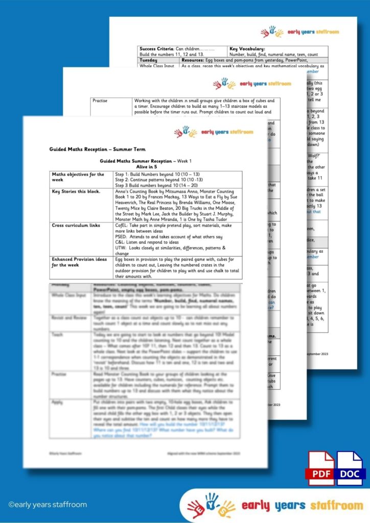 Early Years Maths Planning And Resources To Download