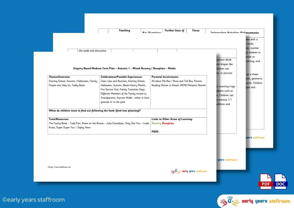 Early Years Maths Planning and Resources To Download